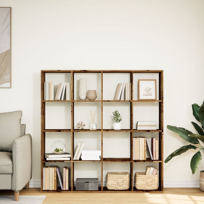 Casa si Gradina - Mobilier - Biblioteci si rafturi - Biblioteci - Biblioteca, lemn vechi, 137,5x29x137,5 cm, lemn prelucrat - Infinity.ro