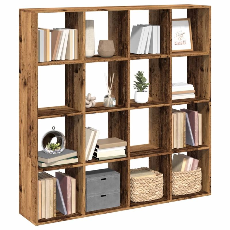 Casa si Gradina - Mobilier - Biblioteci si rafturi - Biblioteci - Biblioteca, lemn vechi, 137,5x29x137,5 cm, lemn prelucrat - Infinity.ro
