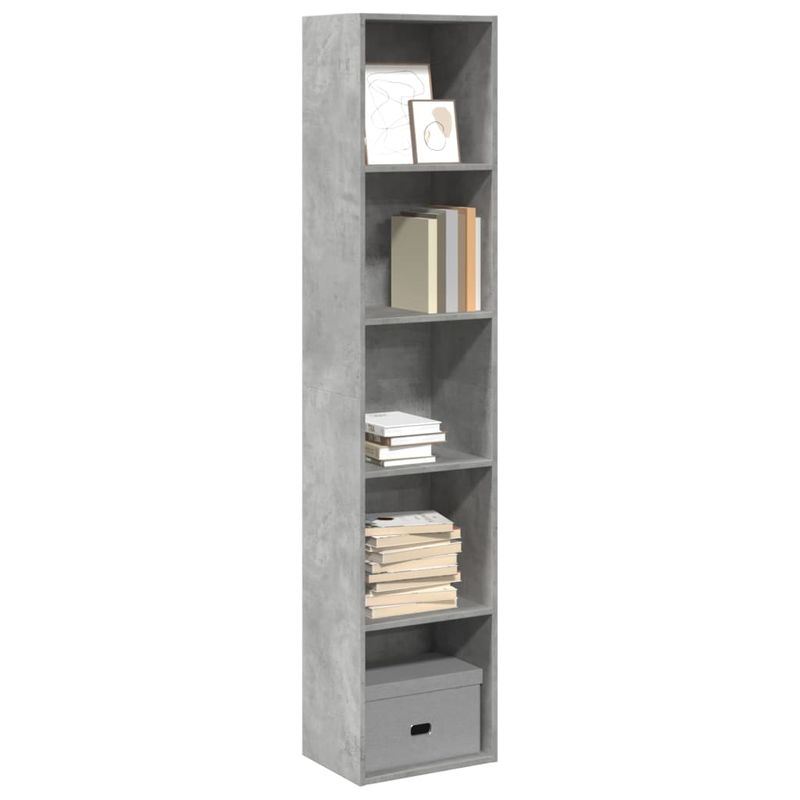 Casa si Gradina - Mobilier - Biblioteci si rafturi - Biblioteci - Biblioteca, gri beton, 40x30x189 cm, lemn prelucrat - Infinity.ro