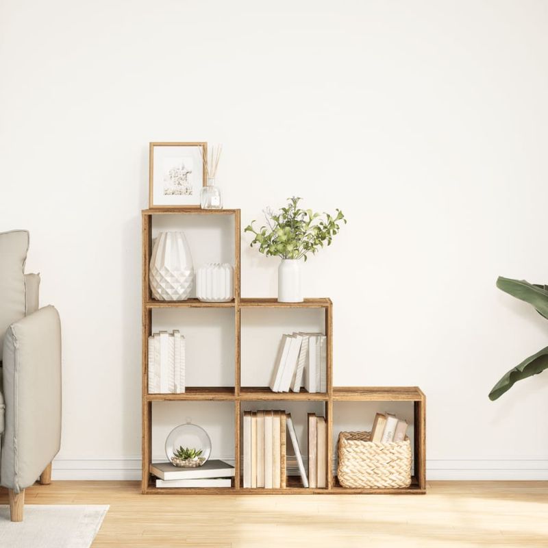 Casa si Gradina - Mobilier - Biblioteci si rafturi - Biblioteci - Biblioteca/separator, 3 niveluri  lemn vechi 99x29x99 cm lemn - Infinity.ro