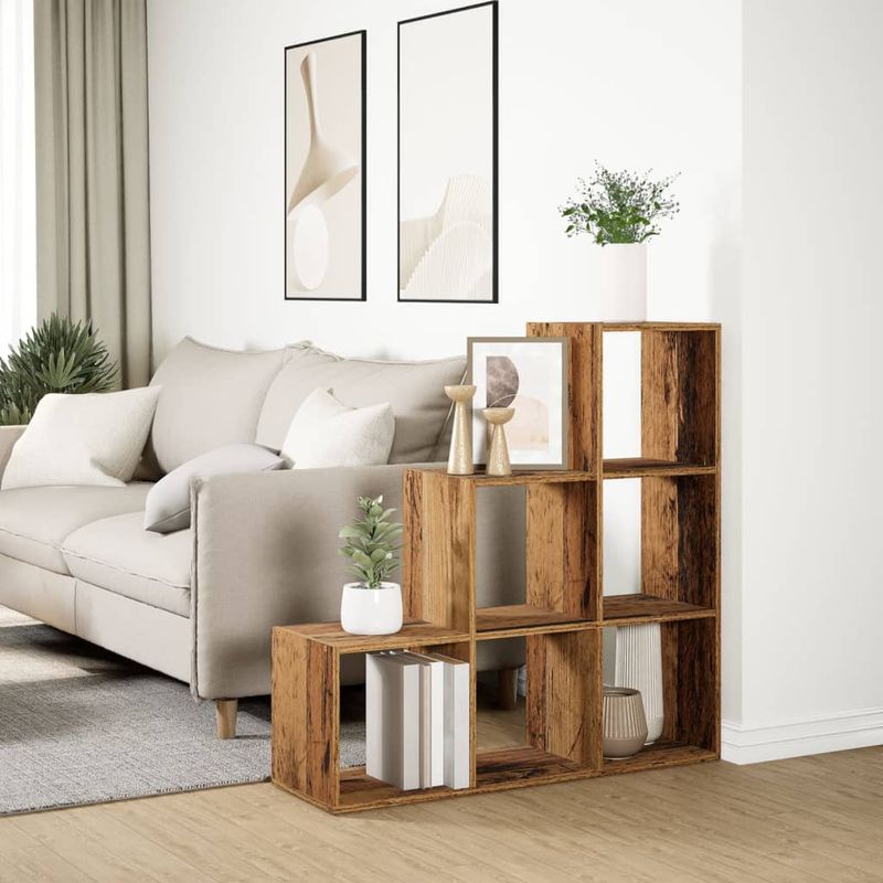 Casa si Gradina - Mobilier - Biblioteci si rafturi - Biblioteci - Biblioteca/separator, 3 niveluri  lemn vechi 99x29x99 cm lemn - Infinity.ro