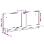 Casa si Gradina - Mobilier - Biblioteci si rafturi - Rafturi - Dulap de perete, stejar fumuriu, 70x16,5x30 cm, lemn prelucrat - Infinity.ro