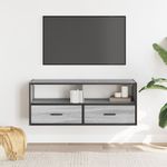 Casa si Gradina - Mobilier - Comode si corpuri - Comode - Dulap TV, gri sonoma, 100x31x39,5 cm, lemn prelucrat si metal - Infinity.ro