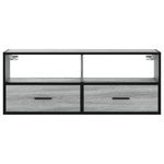 Casa si Gradina - Mobilier - Comode si corpuri - Comode - Dulap TV, gri sonoma, 100x31x39,5 cm, lemn prelucrat si metal - Infinity.ro