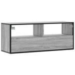Casa si Gradina - Mobilier - Comode si corpuri - Comode - Dulap TV, gri sonoma, 100x31x39,5 cm, lemn prelucrat si metal - Infinity.ro