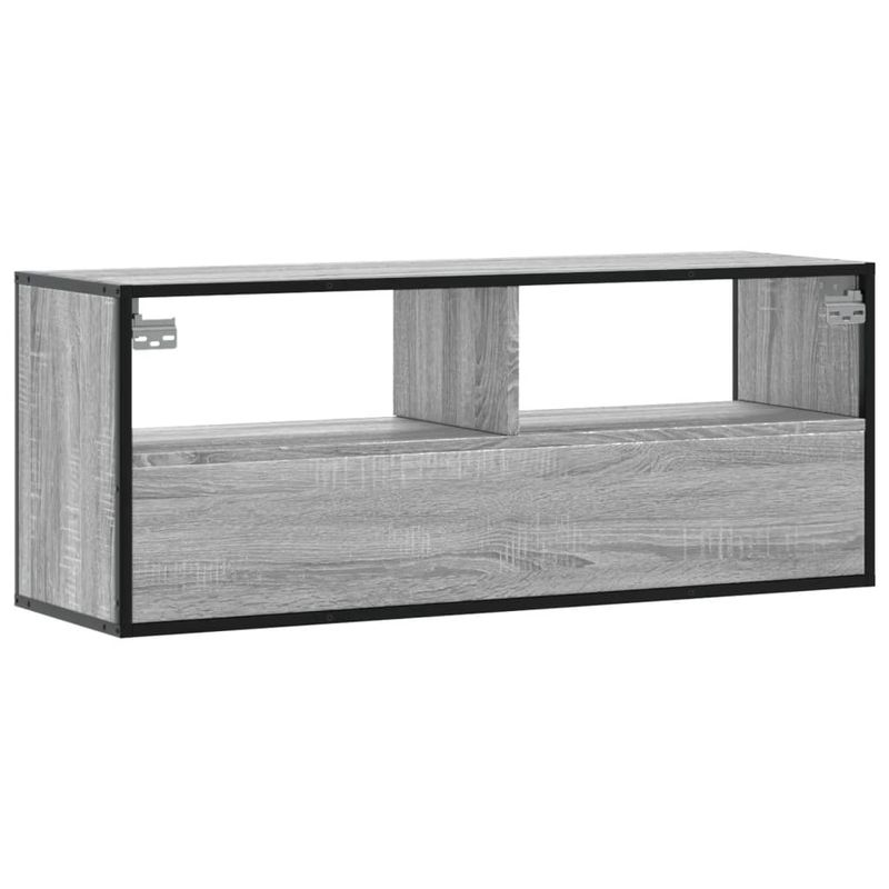 Casa si Gradina - Mobilier - Comode si corpuri - Comode - Dulap TV, gri sonoma, 100x31x39,5 cm, lemn prelucrat si metal - Infinity.ro