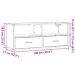 Casa si Gradina - Mobilier - Comode si corpuri - Comode - Dulap TV, gri sonoma, 100x31x39,5 cm, lemn prelucrat si metal - Infinity.ro