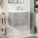 Casa si Gradina - Mobilier - Seturi de mobilier - Seturi baie - Set mobilier de baie, 2 piese, gri beton, lemn compozit - Infinity.ro