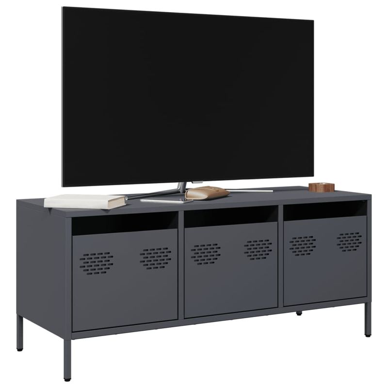 Casa si Gradina - Mobilier - Comode si corpuri - Comode - Dulap TV, antracit, 101,5x39x43,5 cm, otel laminat la rece - Infinity.ro