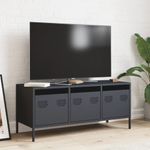 Casa si Gradina - Mobilier - Comode si corpuri - Comode - Dulap TV, antracit, 101,5x39x43,5 cm, otel laminat la rece - Infinity.ro