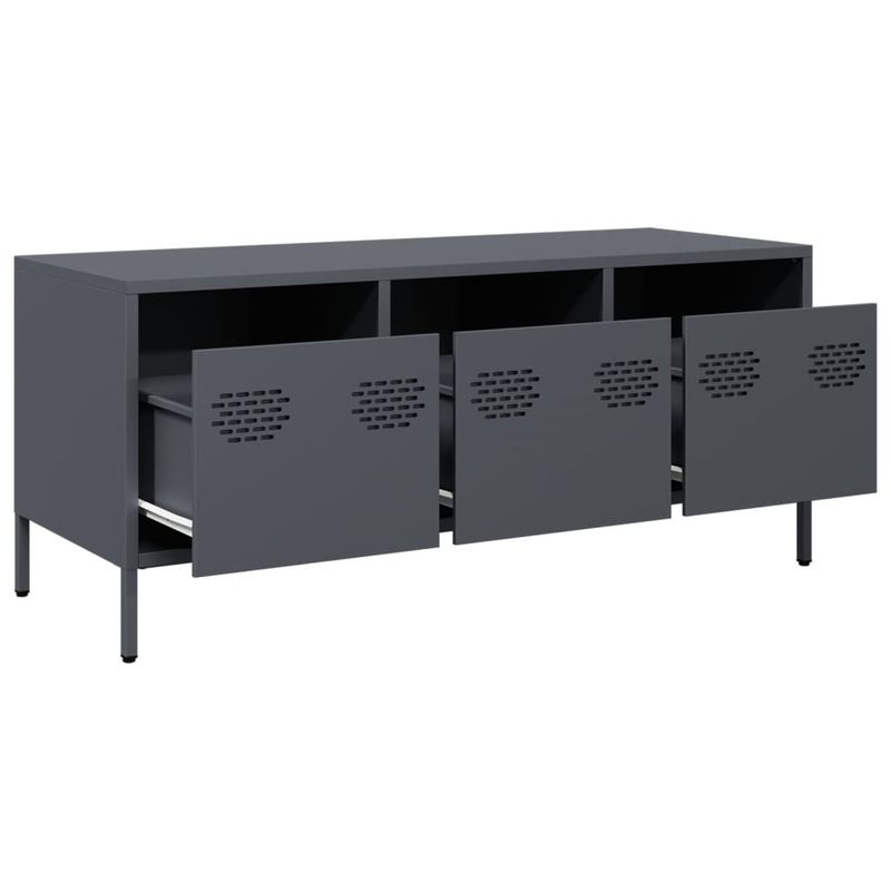 Casa si Gradina - Mobilier - Comode si corpuri - Comode - Dulap TV, antracit, 101,5x39x43,5 cm, otel laminat la rece - Infinity.ro