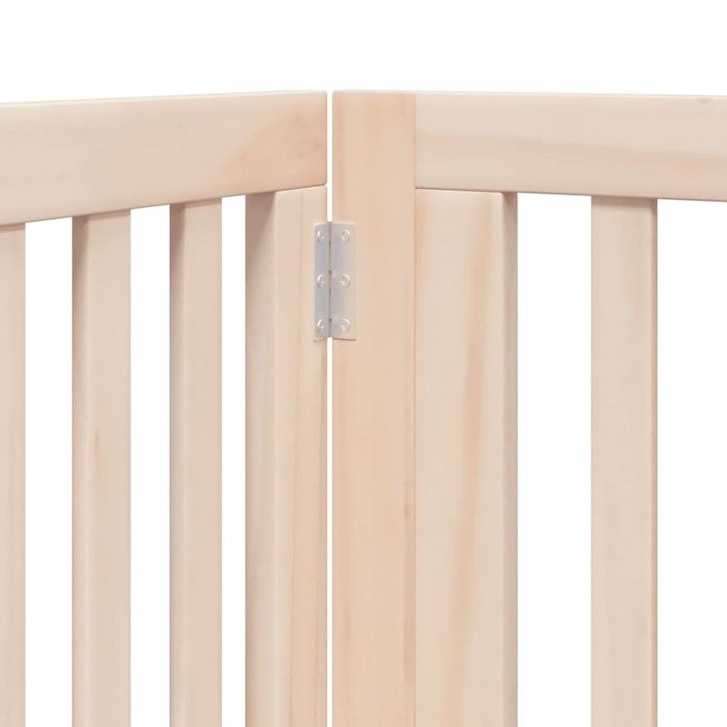 Petshop - Accesorii petshop - Culcusuri si custi - Custi interior si exterior - Poarta de caini pliabila cu usa, 10 panouri, 800 cm, lemn plop - Infinity.ro