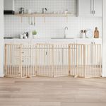 Petshop - Accesorii petshop - Culcusuri si custi - Custi interior si exterior - Poarta de caini pliabila cu usa, 6 panouri, 300 cm, lemn plop - Infinity.ro