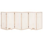 Petshop - Accesorii petshop - Culcusuri si custi - Custi interior si exterior - Poarta de caini pliabila cu usa, 6 panouri, 300 cm, lemn plop - Infinity.ro