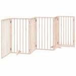 Petshop - Accesorii petshop - Culcusuri si custi - Custi interior si exterior - Poarta de caini pliabila cu usa, 6 panouri, 300 cm, lemn plop - Infinity.ro