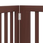Petshop - Accesorii petshop - Culcusuri si custi - Custi interior si exterior - Poarta caini pliabila cu usa 8 panouri maro 640 cm, lemn plop - Infinity.ro