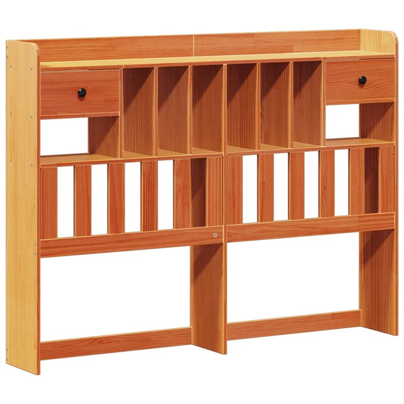 Casa si Gradina - Mobilier - Paturi si accesorii - Paturi - Pat cu biblioteca fara saltea maro 140x200 cm lemn masiv de pin - Infinity.ro