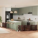 Petshop - Accesorii petshop - Culcusuri si custi - Custi interior si exterior - Poarta caini pliabila cu usa 9 panouri maro, 450 cm, lemn plop - Infinity.ro