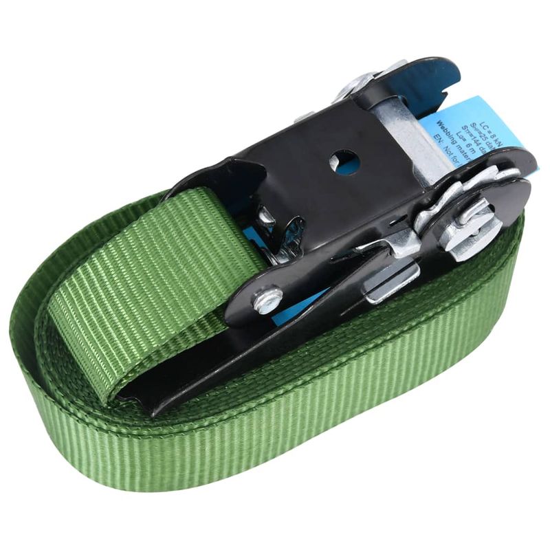Casa si Gradina - Constructii - Depozitare, transport si protectie - Accesorii echipamente pentru transport si ridicat - Chingi de fixare cu clichet, 20 buc., verde, 6 m, 800 daN - Infinity.ro