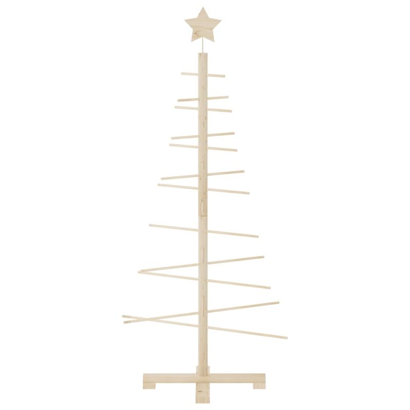 Casa si Gradina - Decoratiuni - Decoratiuni de sezon - Brad de Craciun decorativ din lemn, 125 cm, lemn de pin masiv - Infinity.ro