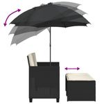Casa si Gradina - Gradina si terasa - Mobilier exterior - Canapele si fotolii gradina - Canapea de gradina cu 2 locuri/umbrela/taburete negru și crem poliratan - Infinity.ro