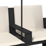 Casa si Gradina - Gradina si terasa - Mobilier exterior - Canapele si fotolii gradina - Canapea de gradina cu 2 locuri/umbrela/taburete negru și crem poliratan - Infinity.ro