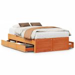 Casa si Gradina - Mobilier - Paturi si accesorii - Paturi - Cadru pat fara saltea/cu sertare maro 120x190 cm lemn masiv pin - Infinity.ro