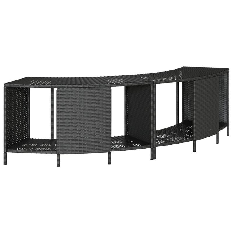 Casa si Gradina - Gradina si terasa - Piscine si accesorii - Accesorii piscine - Imprejmuire cada cu hidromasaj, negru, poliratan / lemn acacia - Infinity.ro