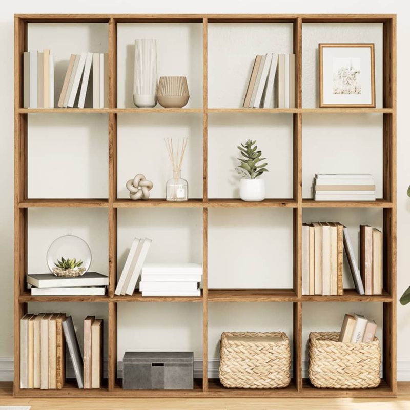 Casa si Gradina - Mobilier - Biblioteci si rafturi - Biblioteci - Biblioteca, stejar artizanal, 137,5x29x137,5 cm, lemn prelucrat - Infinity.ro