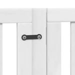 Petshop - Accesorii petshop - Culcusuri si custi - Custi interior si exterior - Poarta caini pliabila cu usa 12 panouri, alb, 600 cm, lemn plop - Infinity.ro