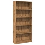 Casa si Gradina - Mobilier - Biblioteci si rafturi - Biblioteci - Biblioteca, stejar artizanal, 80x24x176 cm, lemn prelucrat - Infinity.ro