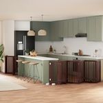 Petshop - Accesorii petshop - Culcusuri si custi - Custi interior si exterior - Poarta caini pliabila cu usa 15 panouri maro 750 cm, lemn plop - Infinity.ro