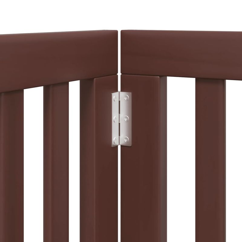 Petshop - Accesorii petshop - Culcusuri si custi - Custi interior si exterior - Poarta caini pliabila cu usa 15 panouri maro 750 cm, lemn plop - Infinity.ro