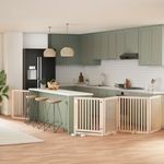 Petshop - Accesorii petshop - Culcusuri si custi - Custi interior si exterior - Poarta de caini pliabila cu usa, 8 panouri, 640 cm, lemn plop - Infinity.ro