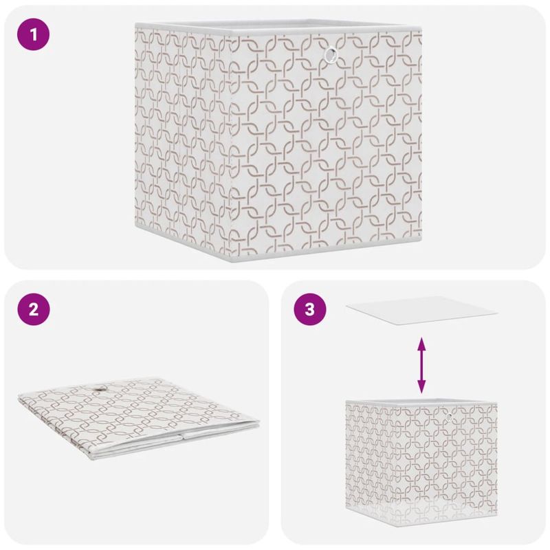 Casa si Gradina - Mobilier - Organizare si depozitare - Cutii depozitare - Cutii depozitare pliabile 10buc. crem 32x32x32cm textil netesut - Infinity.ro