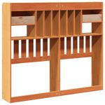 Casa si Gradina - Mobilier - Paturi si accesorii - Accesorii paturi - Tablie de pat cu depozitare maro ceruit, 135 cm, lemn masiv pin - Infinity.ro