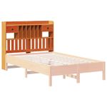 Casa si Gradina - Mobilier - Paturi si accesorii - Accesorii paturi - Tablie de pat cu depozitare maro ceruit, 135 cm, lemn masiv pin - Infinity.ro