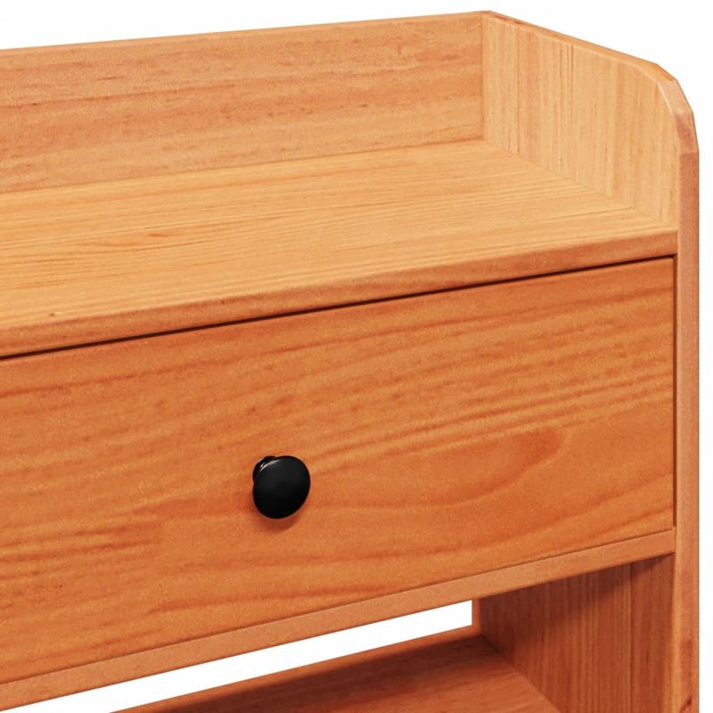 Casa si Gradina - Mobilier - Paturi si accesorii - Accesorii paturi - Tablie de pat cu depozitare maro ceruit, 135 cm, lemn masiv pin - Infinity.ro