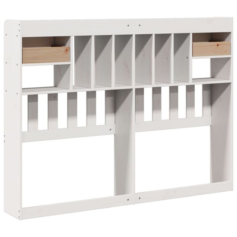 Casa si Gradina - Mobilier - Paturi si accesorii - Accesorii paturi - Tablie de pat cu depozitare alb 150 cm lemn masiv de pin - Infinity.ro