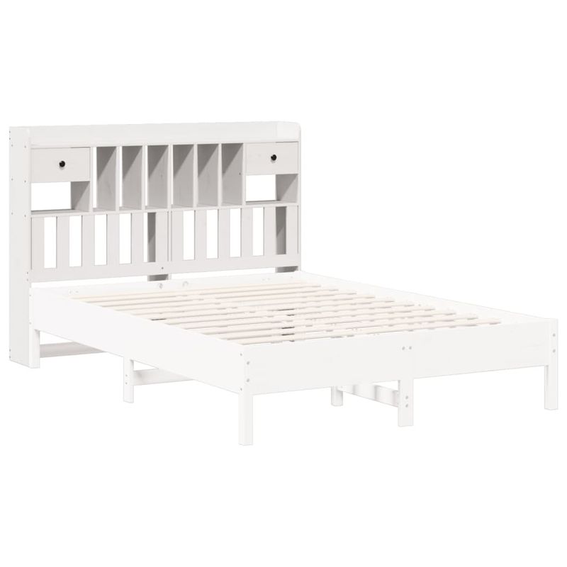 Casa si Gradina - Mobilier - Paturi si accesorii - Accesorii paturi - Tablie de pat cu depozitare alb 150 cm lemn masiv de pin - Infinity.ro