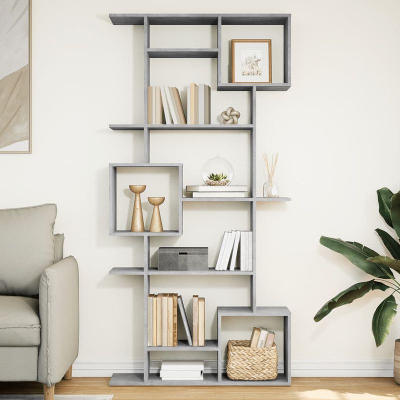 Casa si Gradina - Mobilier - Biblioteci si rafturi - Biblioteci - Biblioteca, gri beton, 92x29x188 cm, lemn prelucrat - Infinity.ro