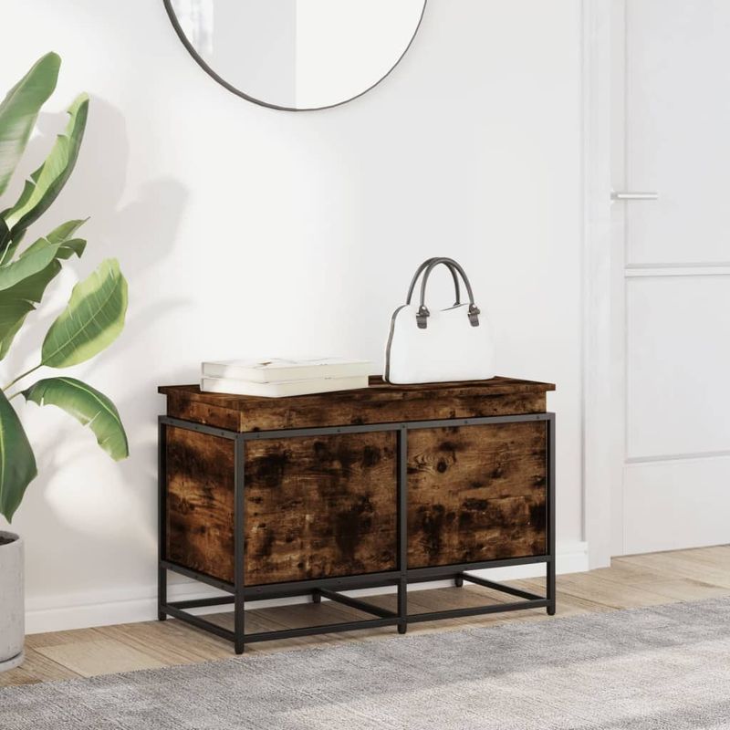 Casa si Gradina - Mobilier - Organizare si depozitare - Cutii depozitare - Cutie depozitare stejar afumat 80x40x51,5 cm lemn prelucrat - Infinity.ro