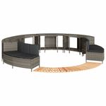 Casa si Gradina - Gradina si terasa - Piscine si accesorii - Accesorii piscine - Imprejmuire cada cu hidromasaj, gri, poliratan / lemn acacia - Infinity.ro