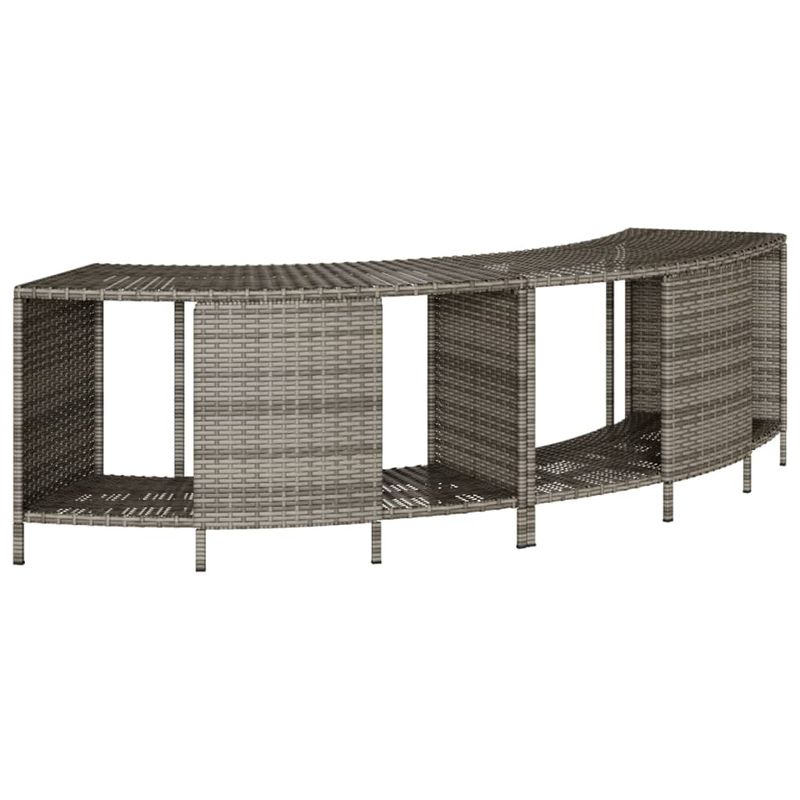 Casa si Gradina - Gradina si terasa - Piscine si accesorii - Accesorii piscine - Imprejmuire cada cu hidromasaj, gri, poliratan / lemn acacia - Infinity.ro