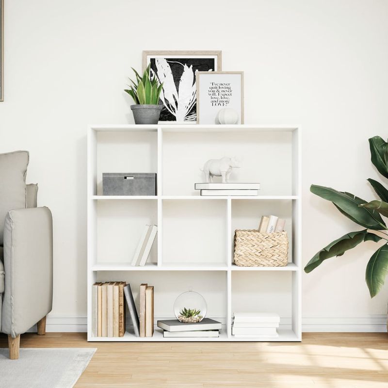 Casa si Gradina - Mobilier - Biblioteci si rafturi - Biblioteci - Biblioteca/separator camera alb 102x29x103,5 cm lemn prelucrat - Infinity.ro