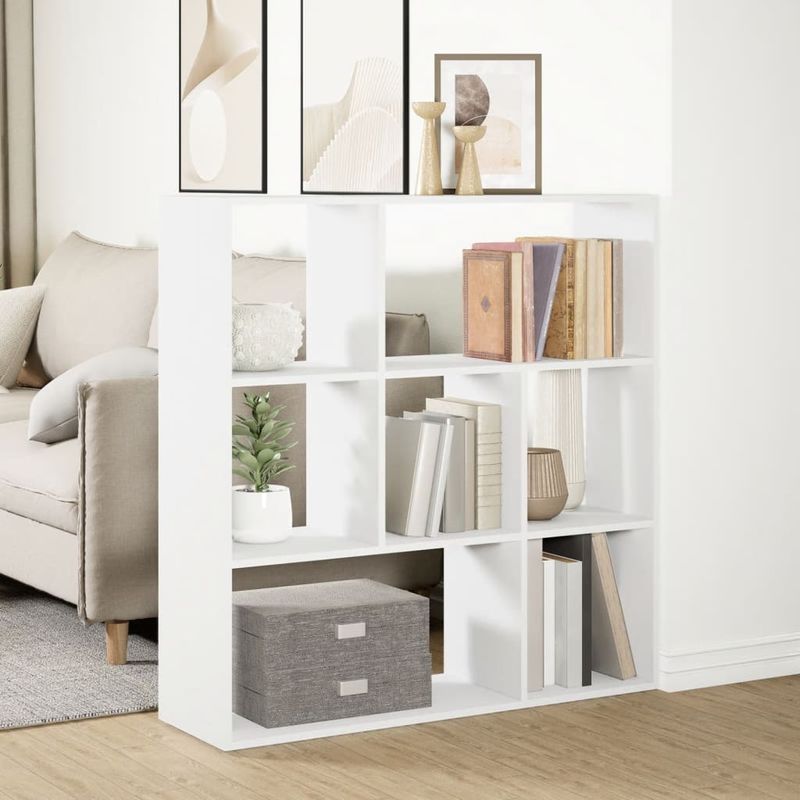 Casa si Gradina - Mobilier - Biblioteci si rafturi - Biblioteci - Biblioteca/separator camera alb 102x29x103,5 cm lemn prelucrat - Infinity.ro