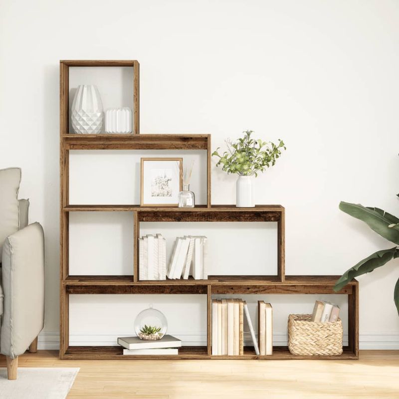 Casa si Gradina - Mobilier - Biblioteci si rafturi - Biblioteci - Biblioteca/separator 4 niveluri, lemn 143,5x29x143,5 cm lemn - Infinity.ro