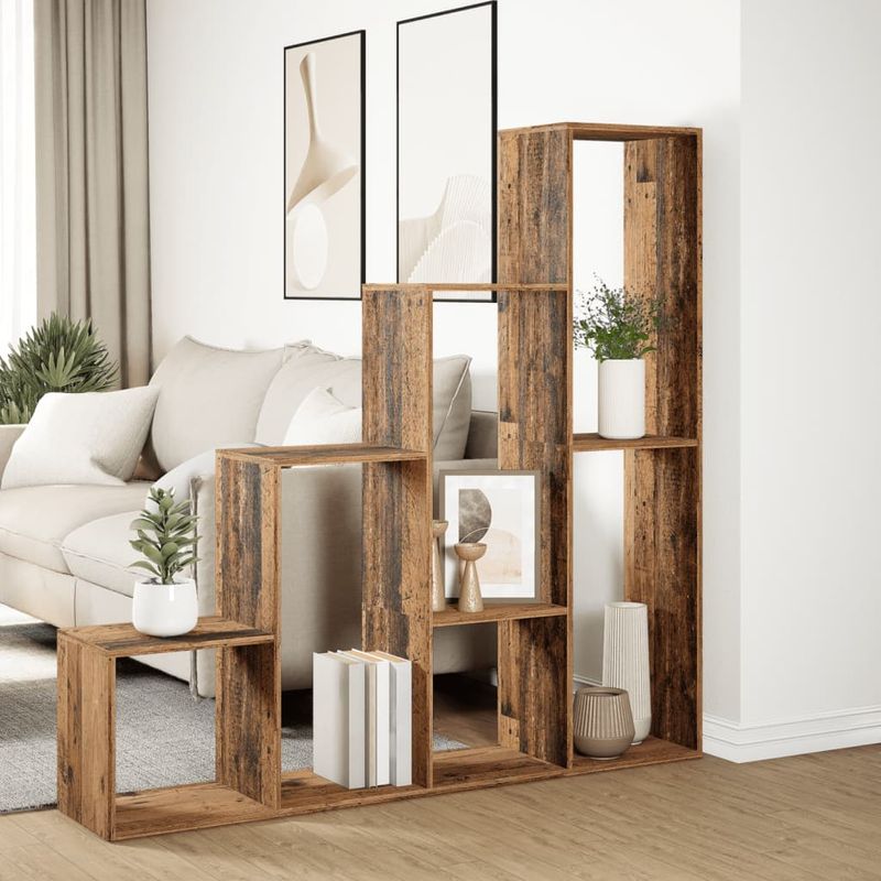 Casa si Gradina - Mobilier - Biblioteci si rafturi - Biblioteci - Biblioteca/separator 4 niveluri, lemn 143,5x29x143,5 cm lemn - Infinity.ro
