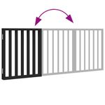 Petshop - Accesorii petshop - Culcusuri si custi - Custi interior si exterior - Poarta pentru caini pliabila 3 panouri negru, 150 cm, lemn plop - Infinity.ro