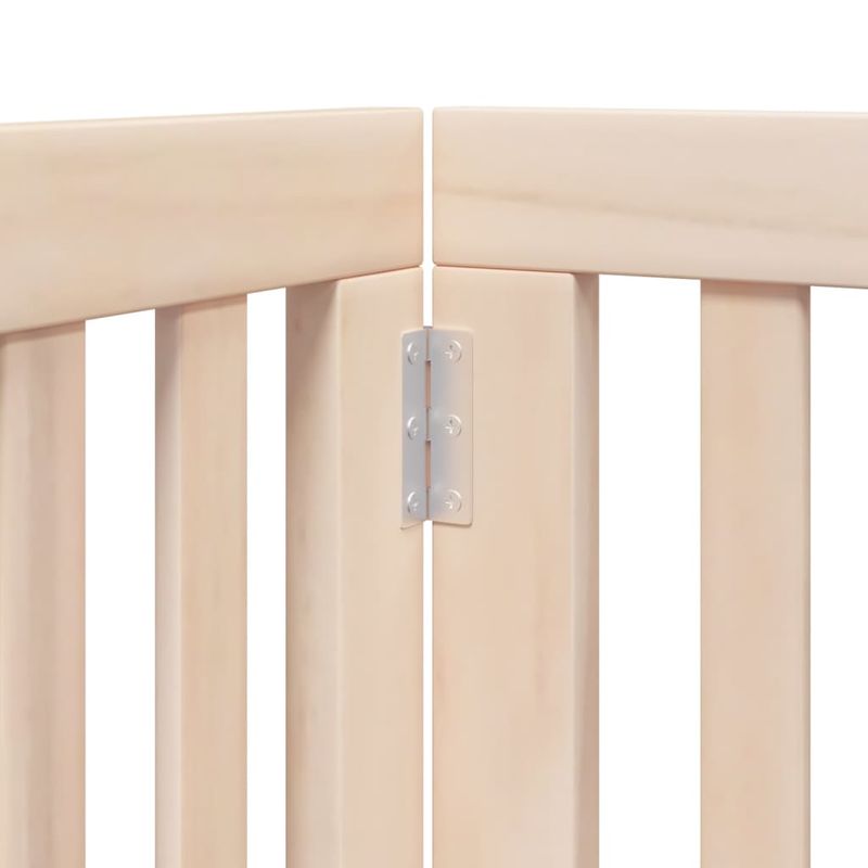 Petshop - Accesorii petshop - Culcusuri si custi - Custi interior si exterior - Poarta de caini pliabila cu usa, 12 panouri, 600 cm, lemn plop - Infinity.ro